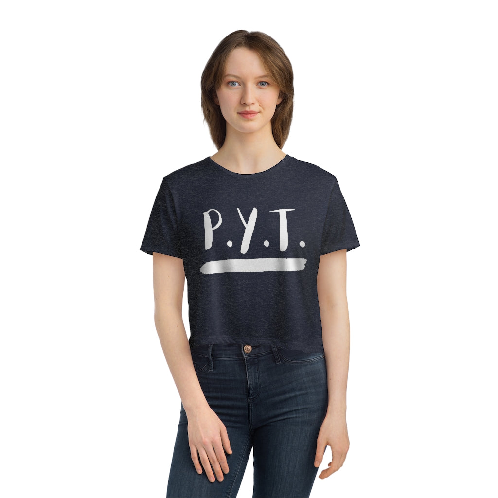 P.Y.T. Michael Jackson Inspired Women's Flowy Cropped Tee