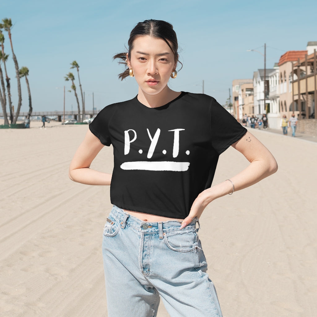P.Y.T. Michael Jackson Inspired Women's Flowy Cropped Tee