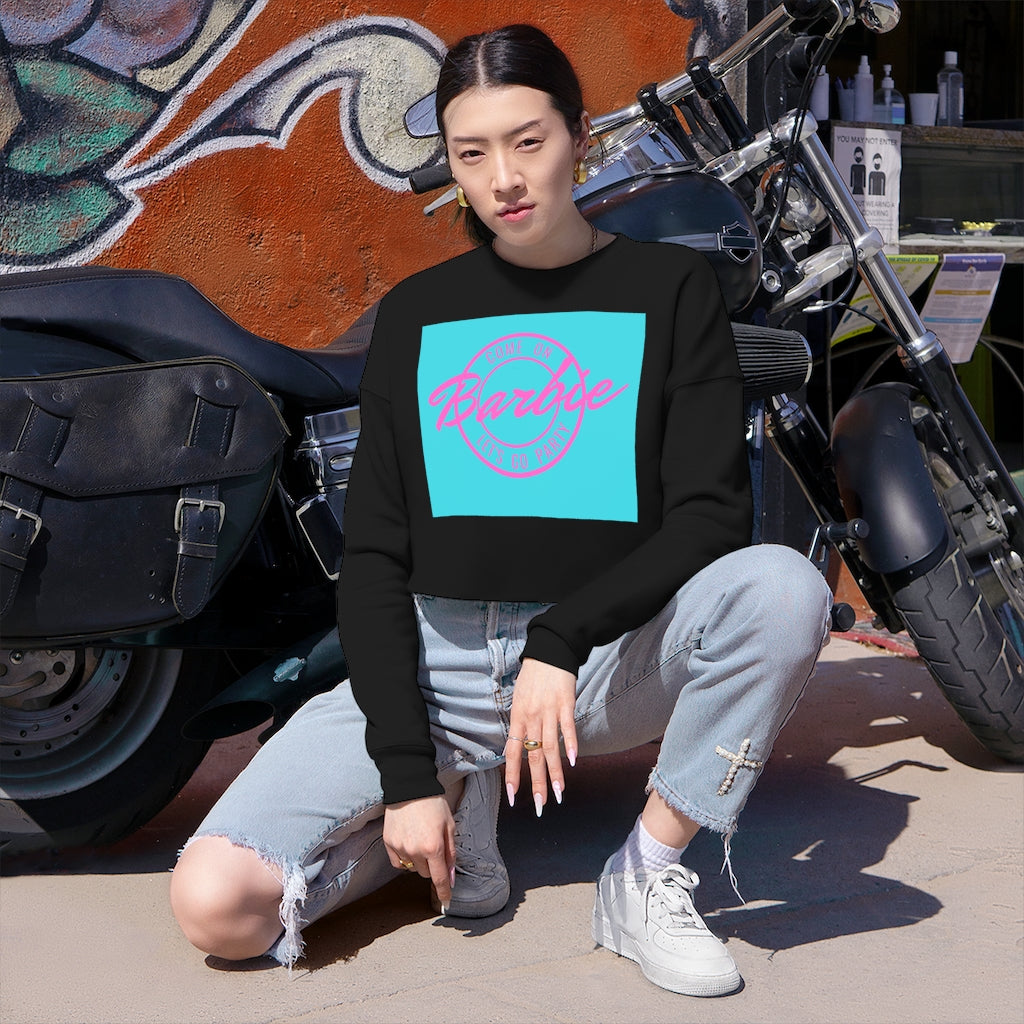 Come On Barbie Let's Go Party Women's Block Cropped Sweatshirt