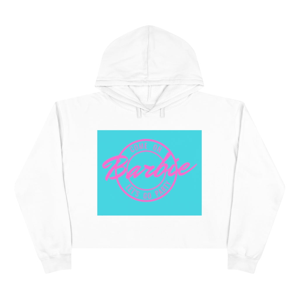 Come On Barbie Let's Go Party Block Women's Crop Hoodie