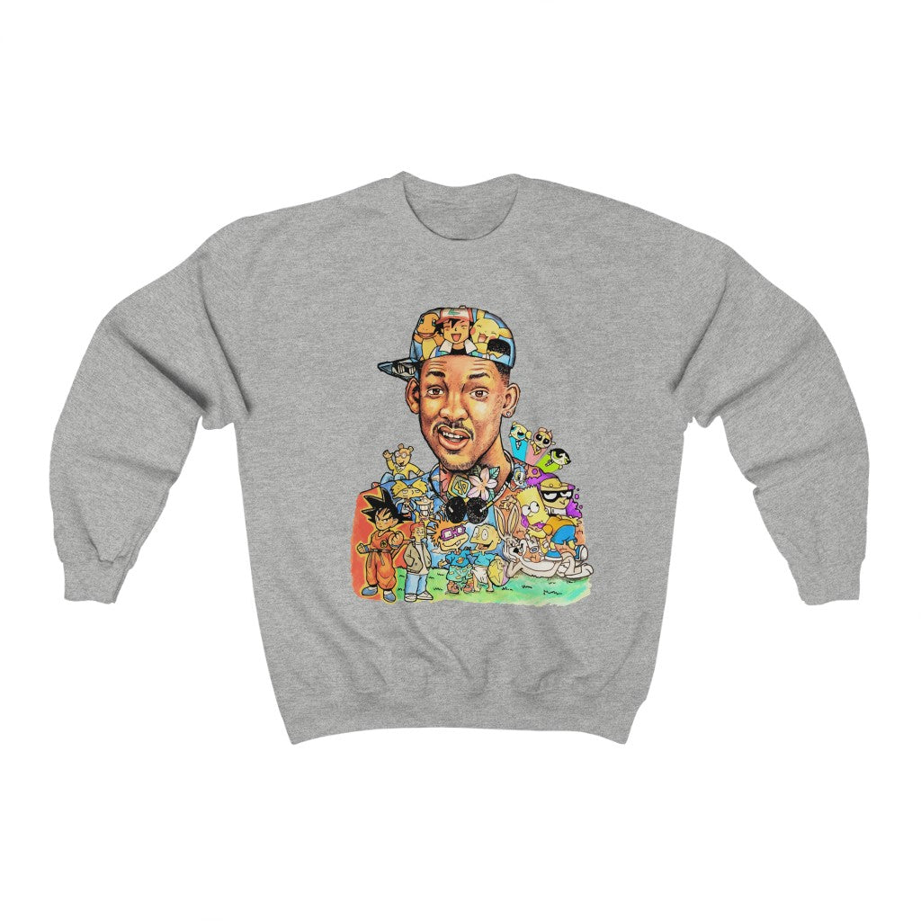 Fresh Prince of Bel Air and 90's Cartoon Inspired Crewneck Sweatshirt