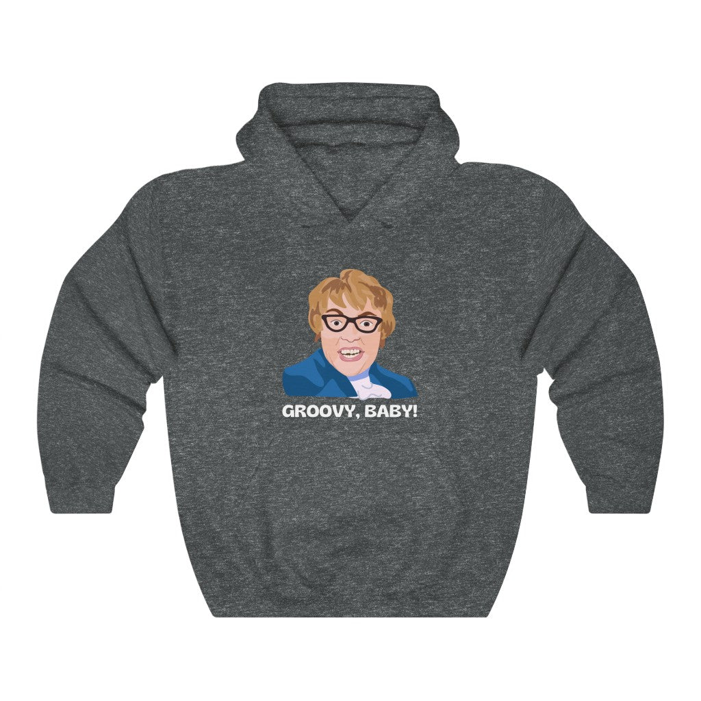 Groovy Baby, Austin Powers Inspired Unisex Hooded Sweatshirt